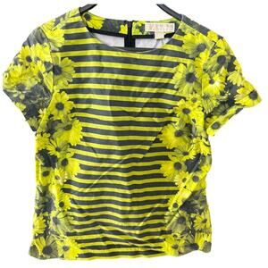 Michael Michael Kors Women’s Floral Stripe Blouse - Size M - Short Sleeve Top